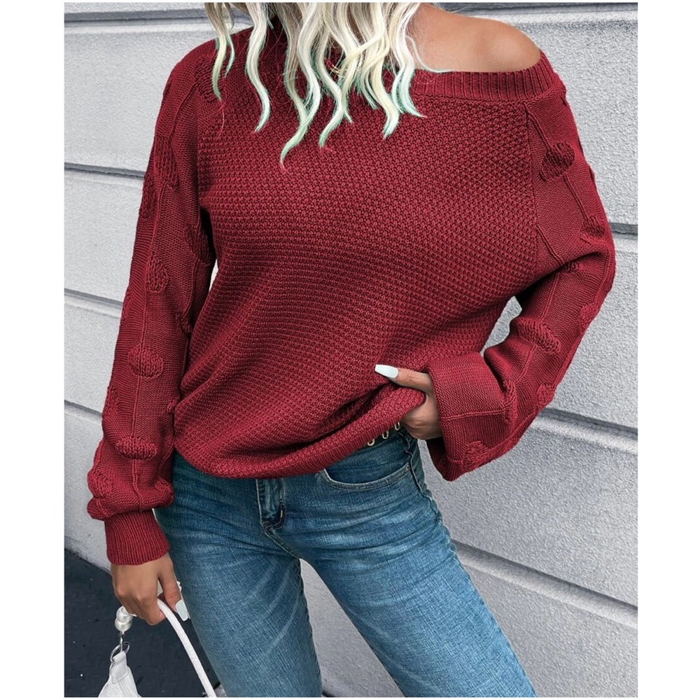 Cozy Dusty Pink Knit Oversized Sweater Top - Picture 8 of 10